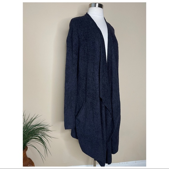 Barefoot Dreams Navy Blue CozyChic Lite Drape Front Island Wrap Size L/XL - Picture 2 of 8